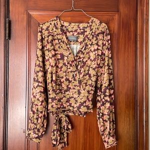 by Anthropologie faux wrap top size L, NWT